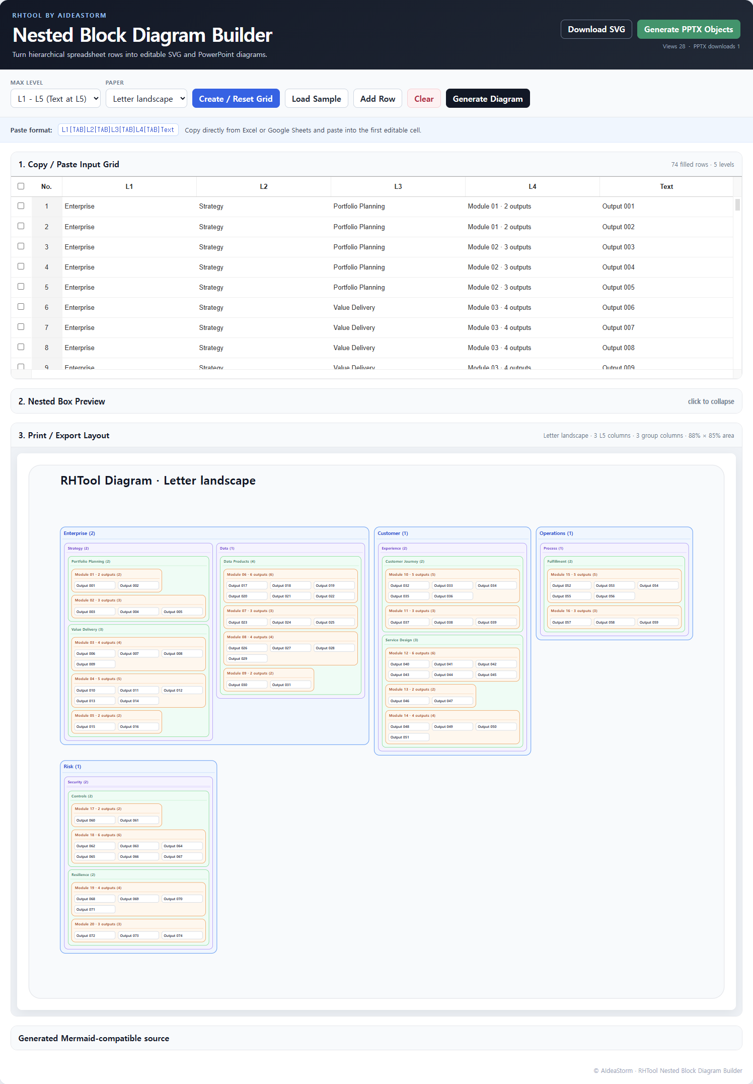 Nested Block Diagram Builder
